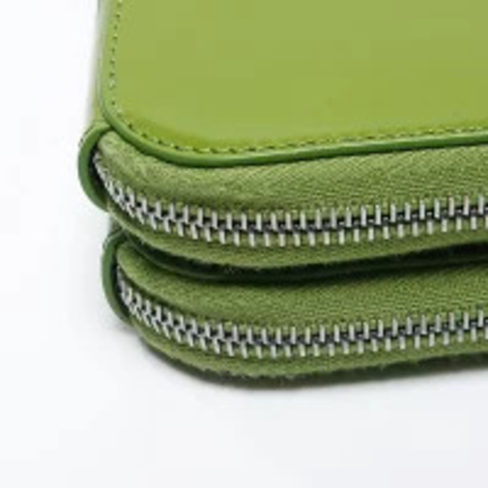 Prada Triangle Logo Peach Patent Vernis Chain Shoulder Bag Green - Picture 7 of 13